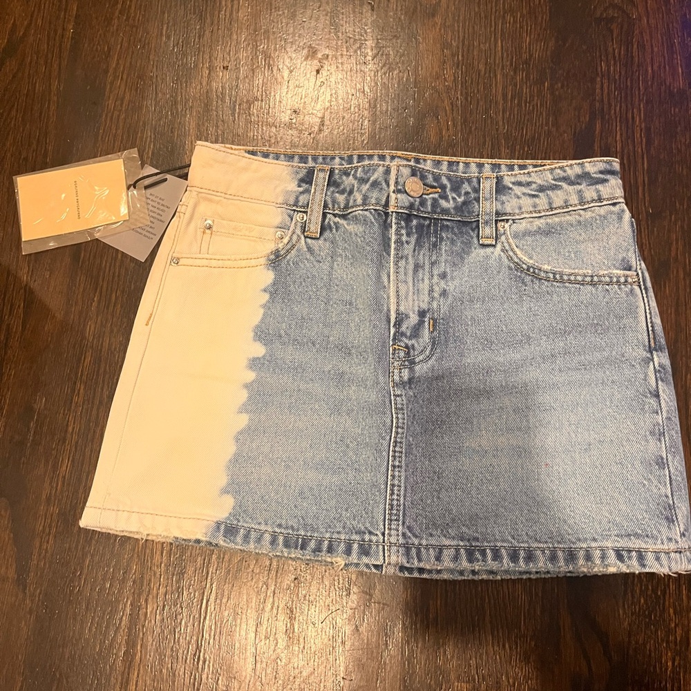 Two-Tone Denim Skirt